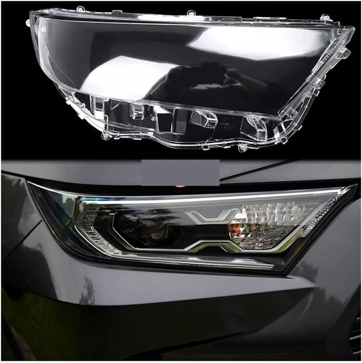 Perfectly repair yellowed headlights Fit For RAV4 Auris 2019 2020 2021 2022 2023 Car Headlight Cover Cover Fit For Headlights Accessories Automobil Parts Easy Installation(1 Piece Left)