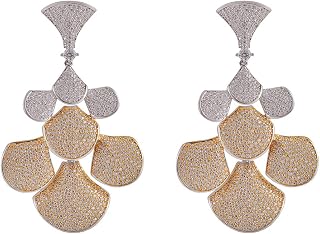 Shaze Gold Rhodium-Plated Cubic Zirconia Aurora Drop Earrings for Women Price In India