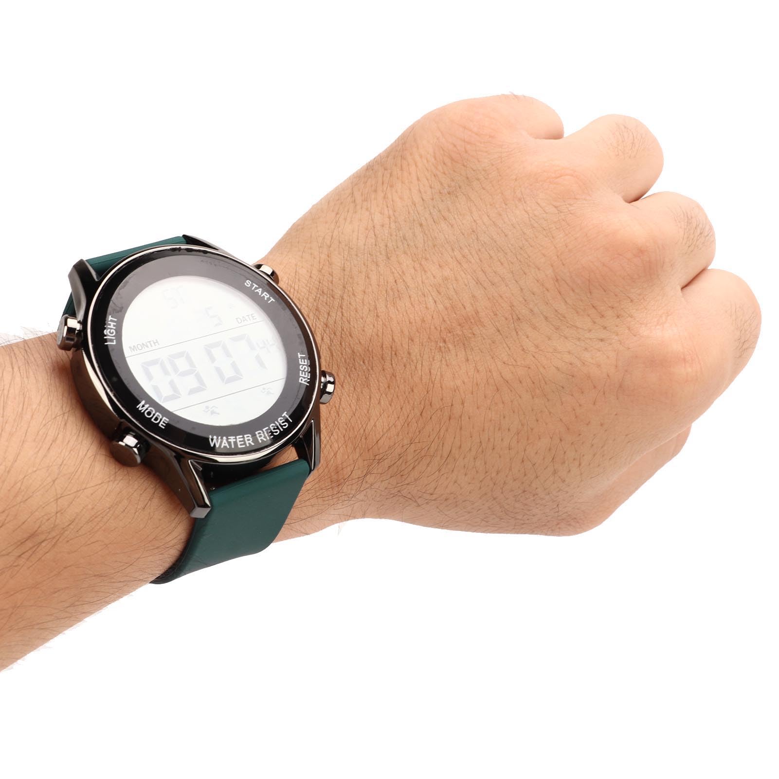 VGEBY Digital Chronograph Watch, WR50M ABS Plastic Waterproof Luminous Large Screen Outdoor Sports Watch for Men (Dark Green) - Image 2