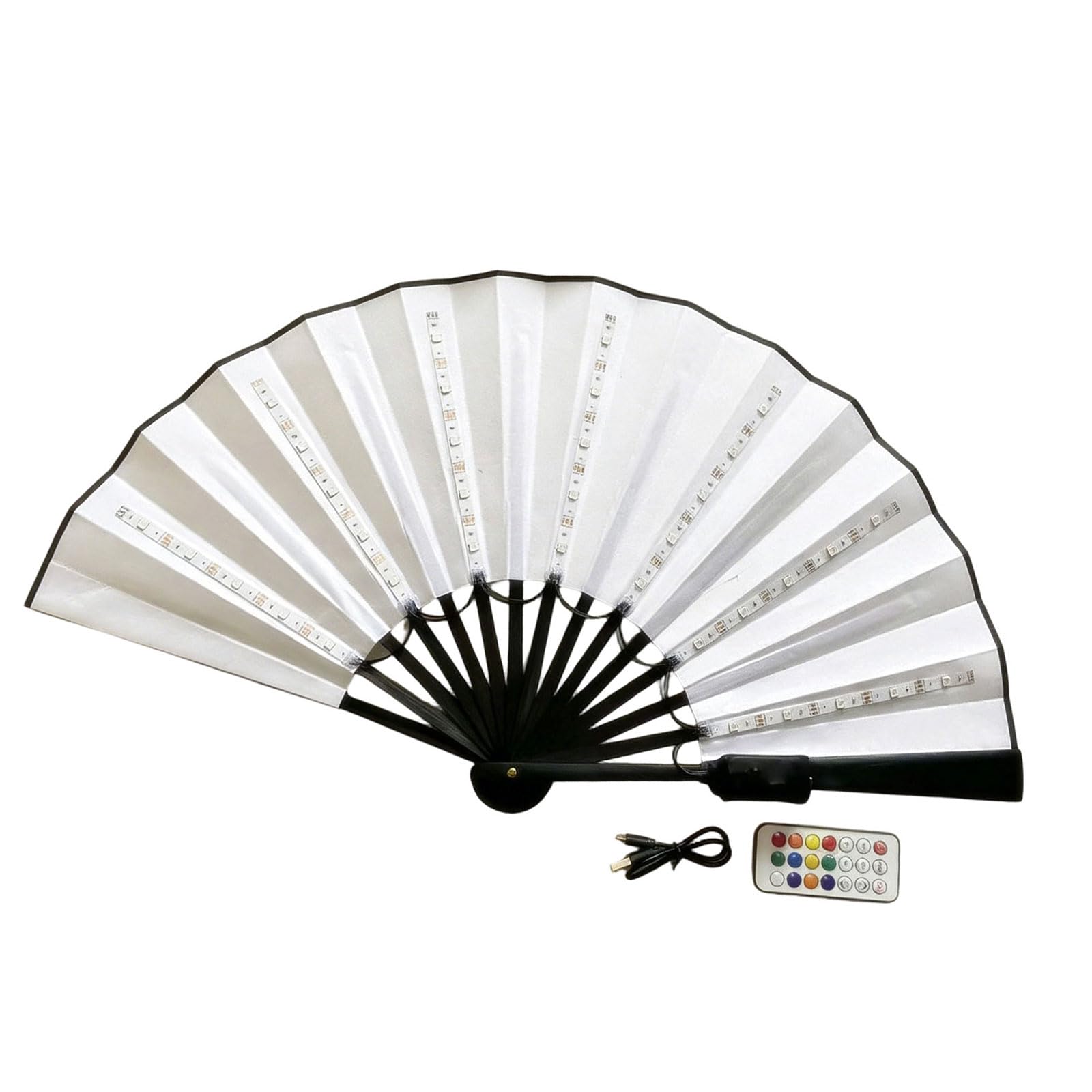 Fazvncv Beautiful Fluorescent LED Handheld Fan with Remote for Weddings Concerts and Themed Incidents Fluorescent Fan