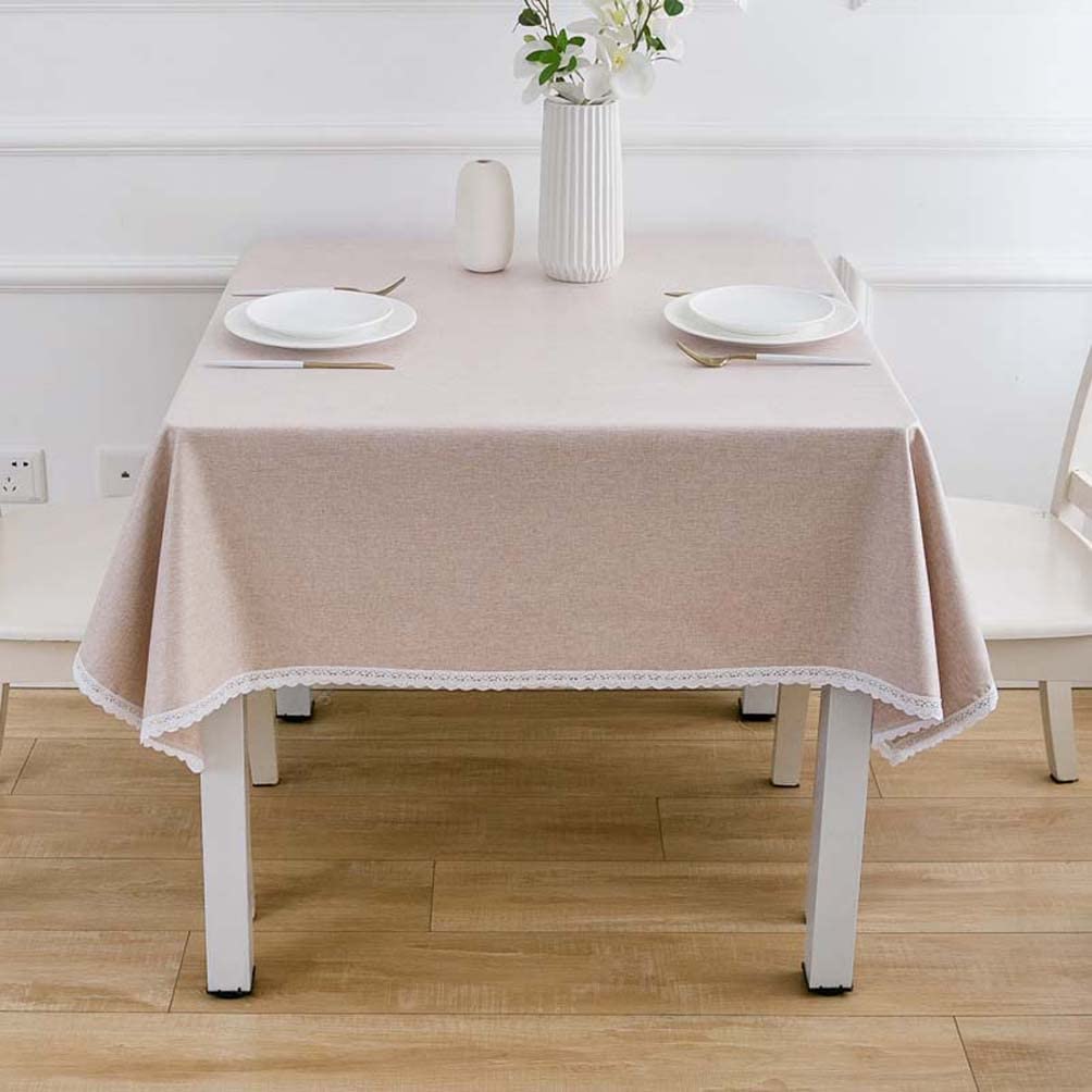 テーブルクロス 長方形 撥水加工 無地 汚れ防止 130x180cm ベージュ 撥水加工 テーブルクロス 無地 デリシャスカラー （130×170cm