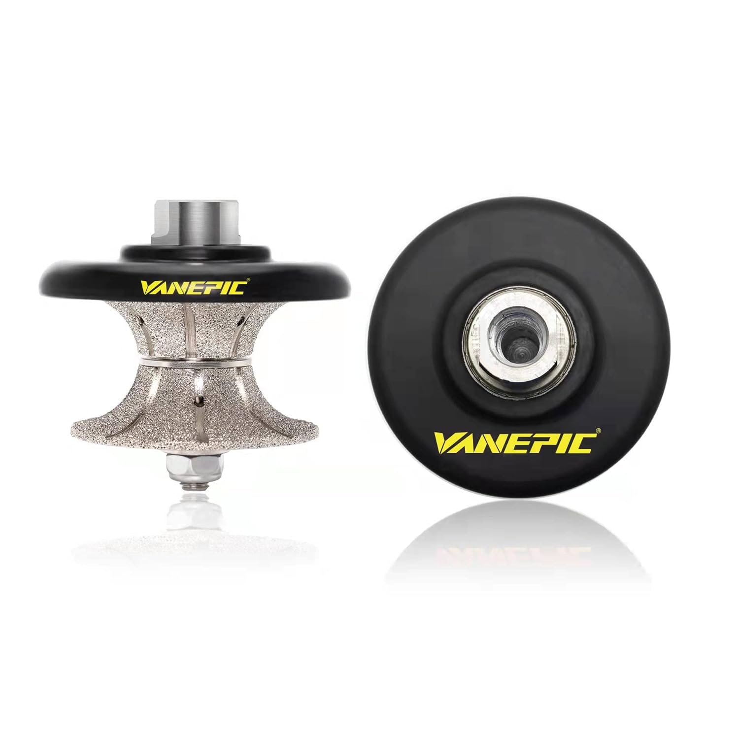 V40 1-1/2 inch Full Bullnose Diamond Hand Profiler Router Bit for Granite Diamond Profile Wheel with 5/8-11 Thread for Granite Concrete Marble Countertop Edge