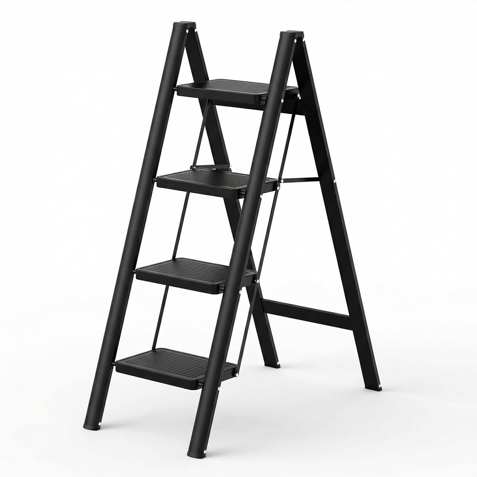Step Ladder Foldable, Ladder with Wide Non-Slip Pedal, Step Stool with 150 kg Capacity, Home, Pantry, Indoor and Outdoor Use (4 Steps)