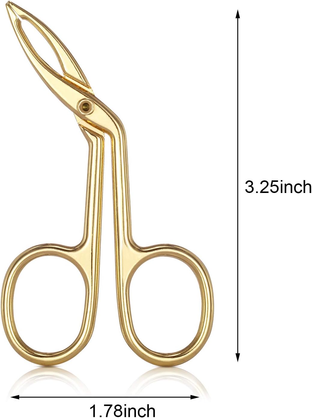 3 Packs Eyebrow Tweezers, Scissors Handle Shaped Eyebrow Straight Tip Tweezers Clip, Flat Tip Tweezers Hair Plucker, Straight Tip Hairgripping Eyebrow(Gold Plated)