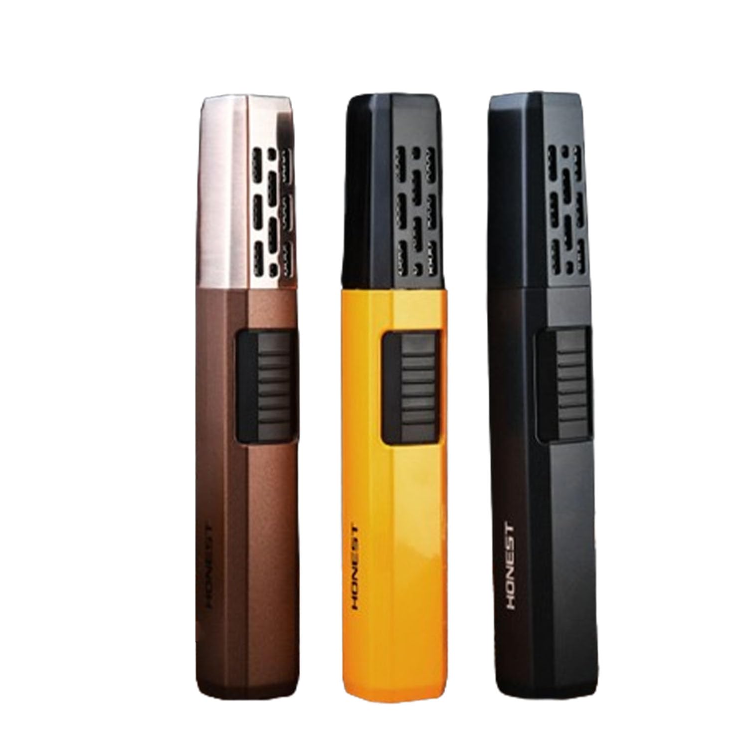 Paquet de 3 Briquets à Stylo Longs à Flamme Coupe-Vent Au Butane pour Bougies, Cheminées, Feux de Camp, Barbecue, Camping (sans Gaz)