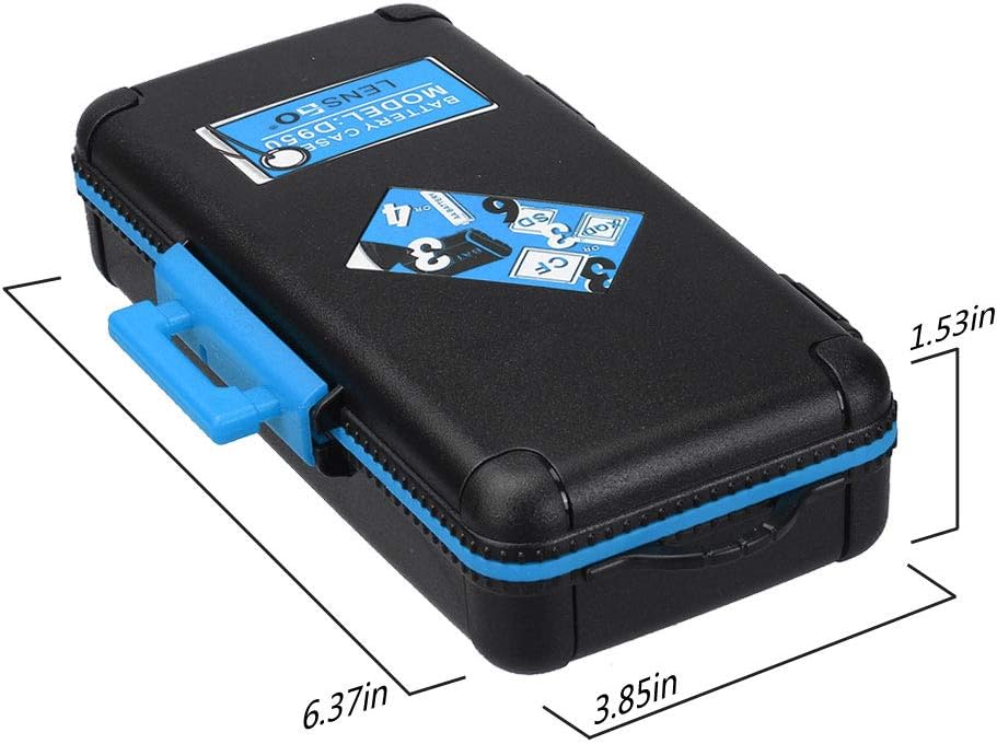LENSGO Camera Battery Memory Card Case, Memory Card Hard Protector Case Water-Resistant Anti-Shock Storage Box for 3 Camera Batteries 3 XQD or 3 CF Cards 6 SD Cards（Blue）