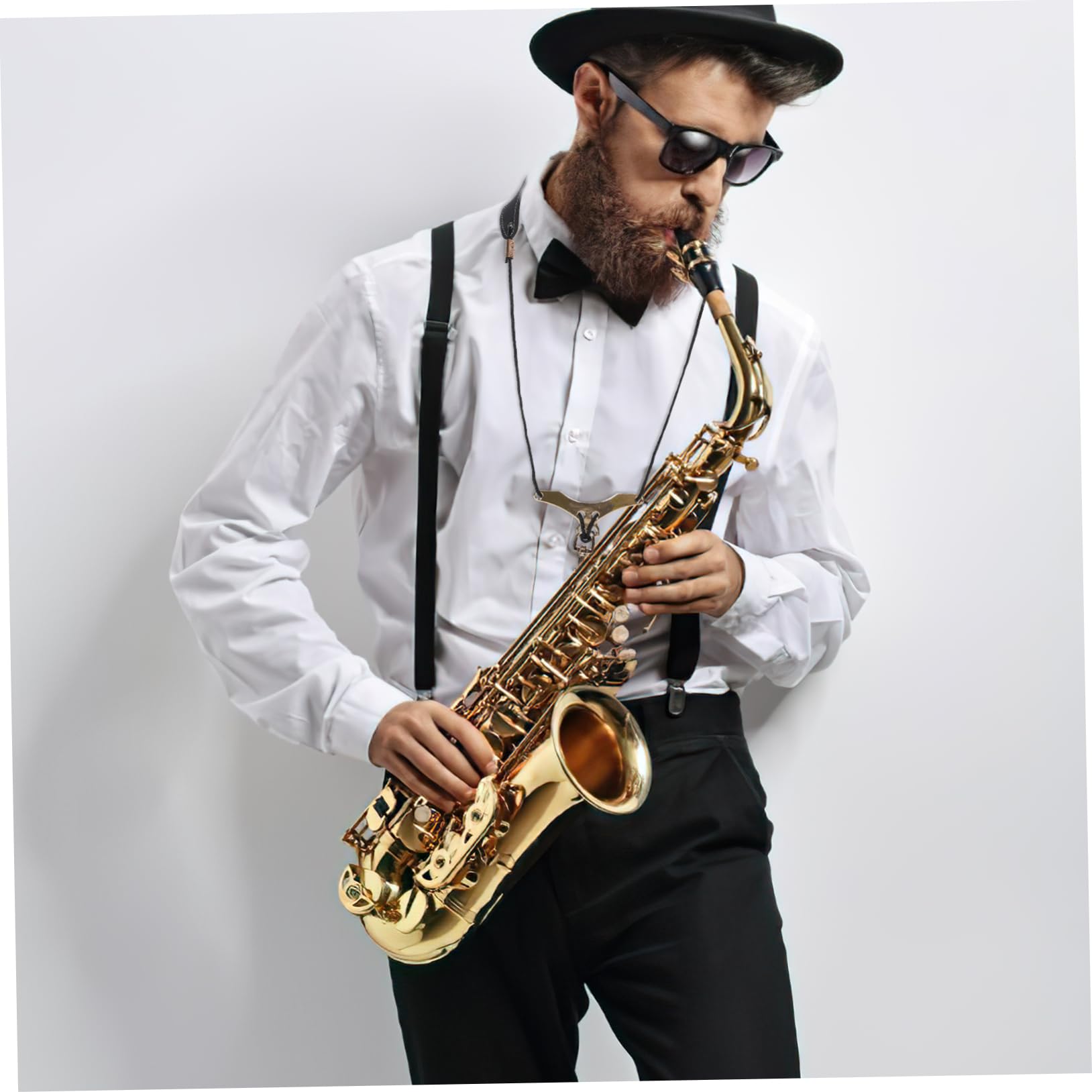 Garneck Sax Neck Strap with Ergonomic Padded Design for Alto Tenor Soprano Saxophones Comfortable Breathable Harness with Metal Swivel Hook