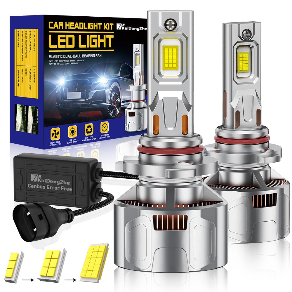 Ampoule de Phare 9005 HB3 9006 HB4 LED, HB3 HB4 LED Ampoule Améliorée Canbus 260W 40 000LM 6500K, Kit de Conversion 700 % Plus Lumineux pour Feux de Croisement et de Route de Voiture -2 PCS