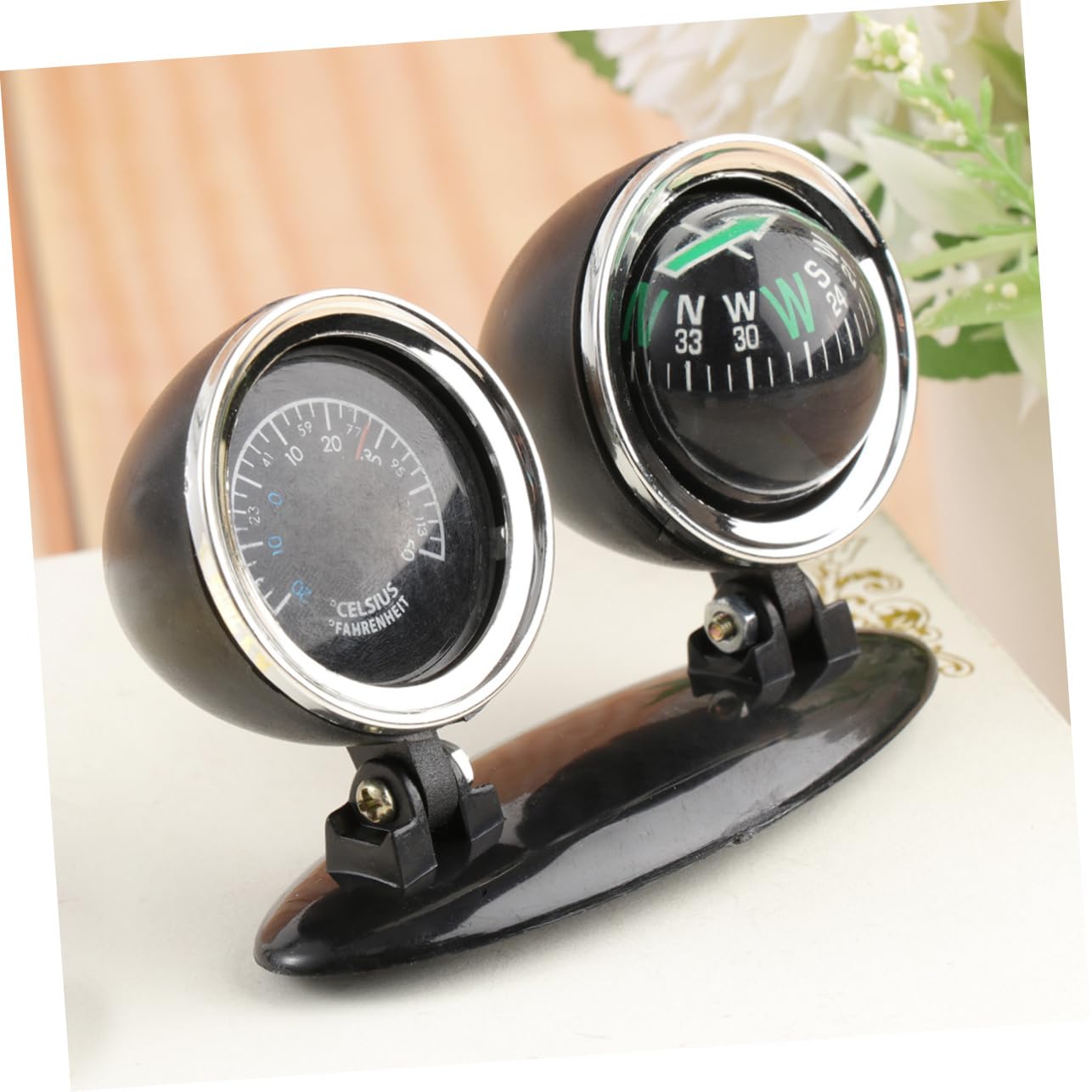 Gatuida 4pcs Compass Compass for Dash Dashboard Thermometer Car Styling Ornaments