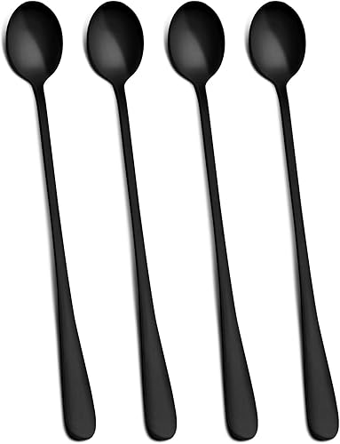 Miniatura 8 de Cucharas de mango largo para té helado de Hiware 9 pulgadas Cuchara de café de helado Cucharas de acero inoxidable para cóctel conjunto de
