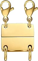 Vista 13 de Cierre de capas de collar con cierre magnético para joyas, separador de oro y plata para collares y cadenas apilables