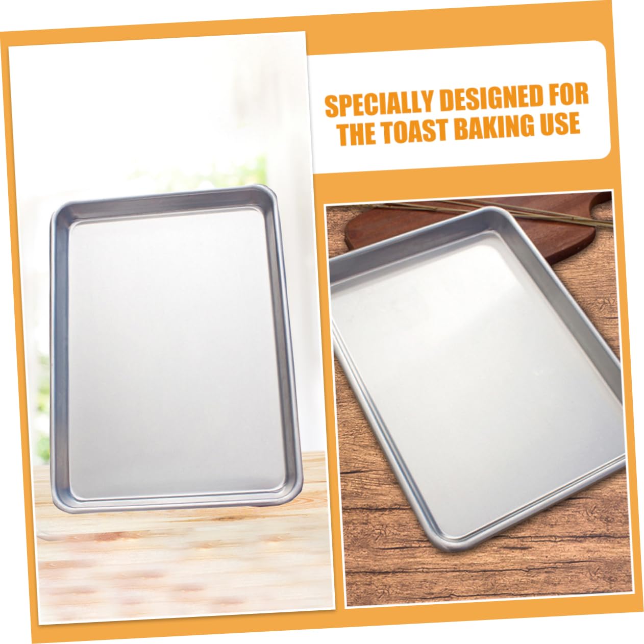 Genérico 2piezas Bandeja Para Hornear De Aleación De Aluminio Antiadherente De Molde Rectangular Para Pasteles y Galletas Utensilio De Cocina Profesional
