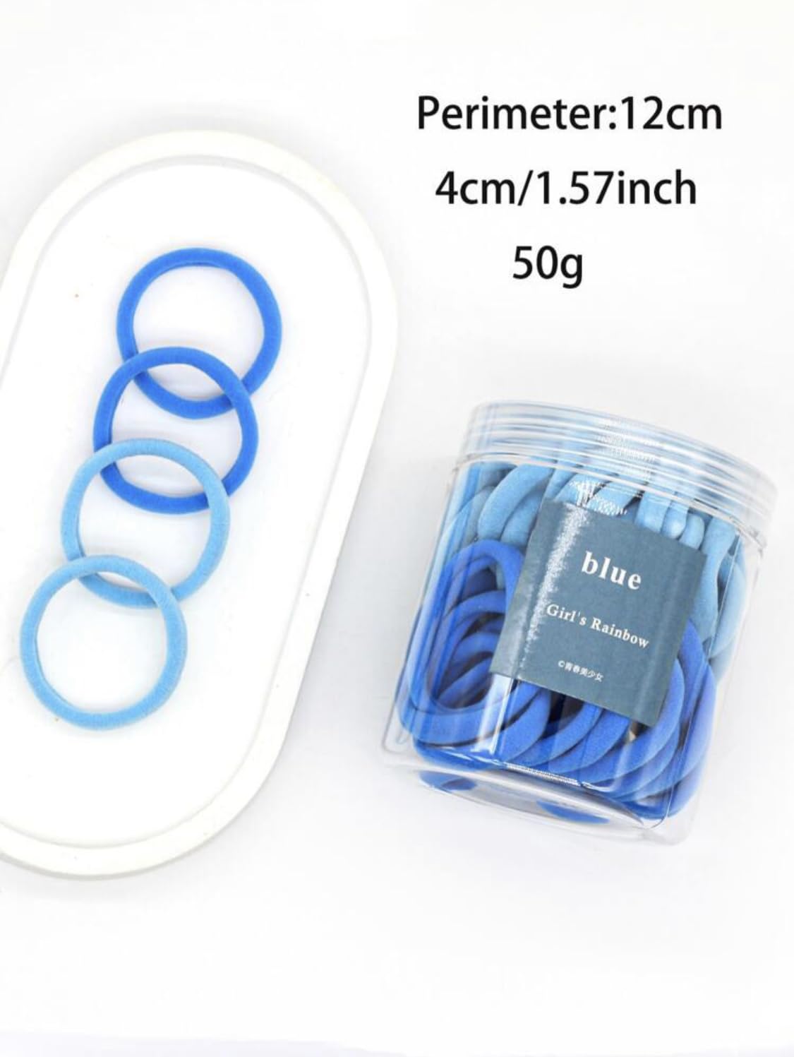 50 Blue Hair Bands - Soft, Durable and No Metal - Perfect for Curly and Straight Hair - for Women Men and Girls - Daily Use - Image 4