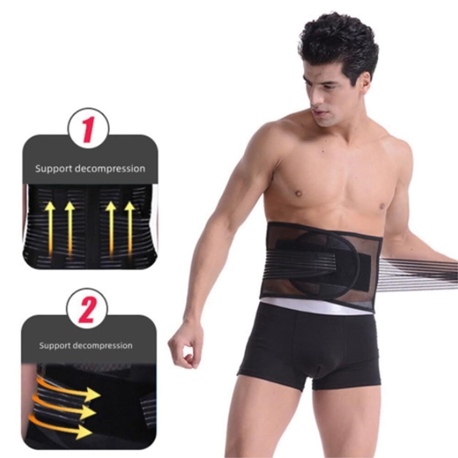 Faja Lumbar Cinturón Reductor de Cintura para el Sudor, Ajustable, para Gimnasio, Fitness, Sauna Cinturón Apoyo Lumbar(S)