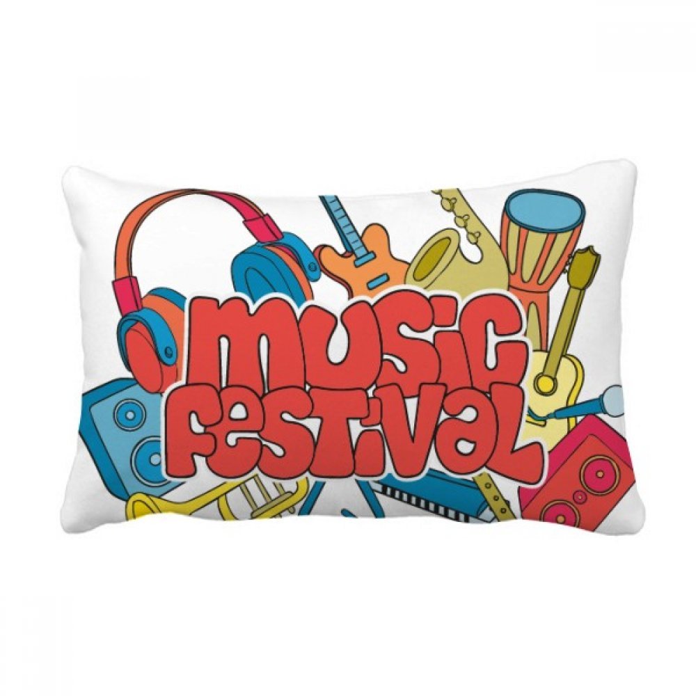 Oreiller lombaire festival de guitare grand coussin décoratif multicolore canapé