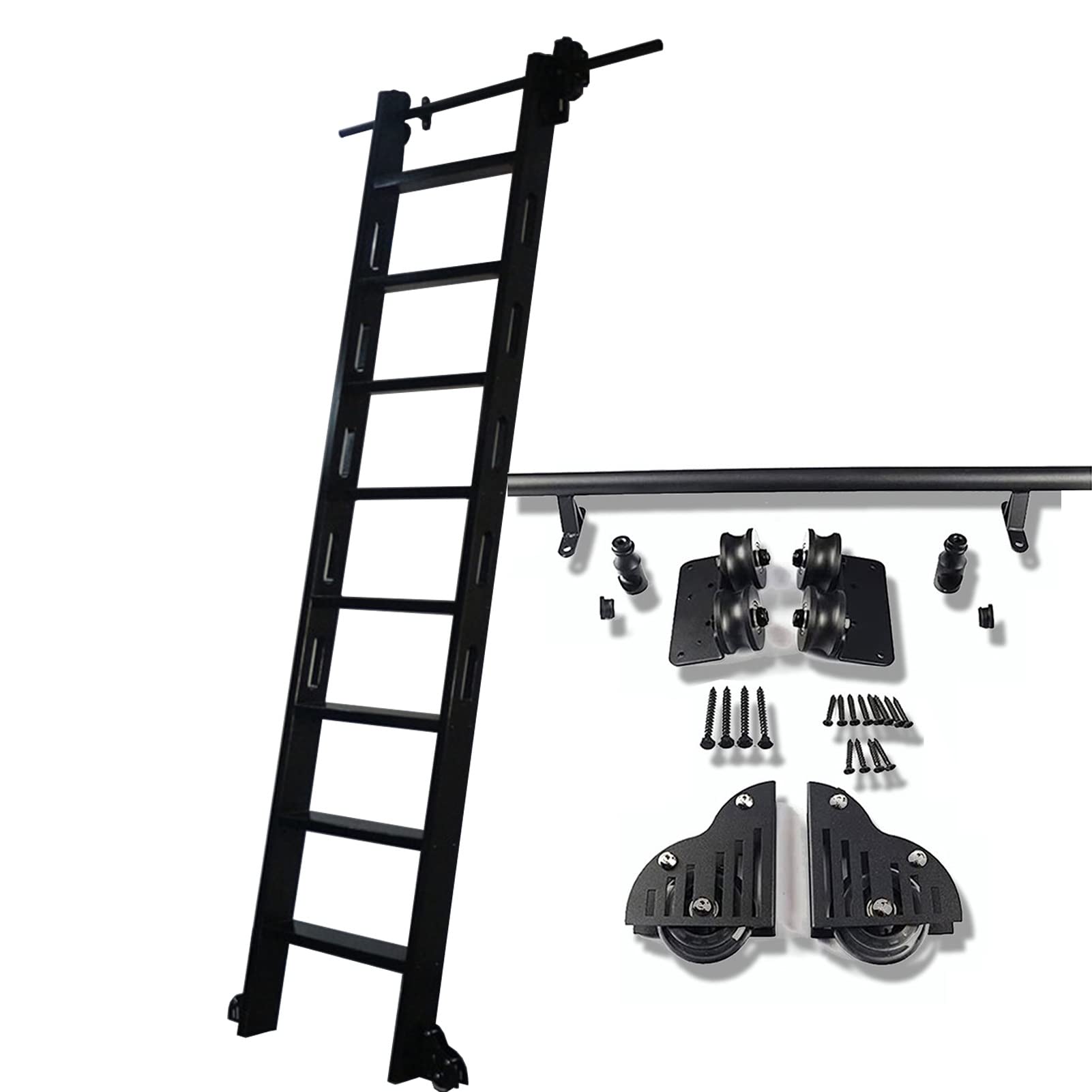Rails d'échelle mobiles pour aménagement de loft et bibliothèques hautes