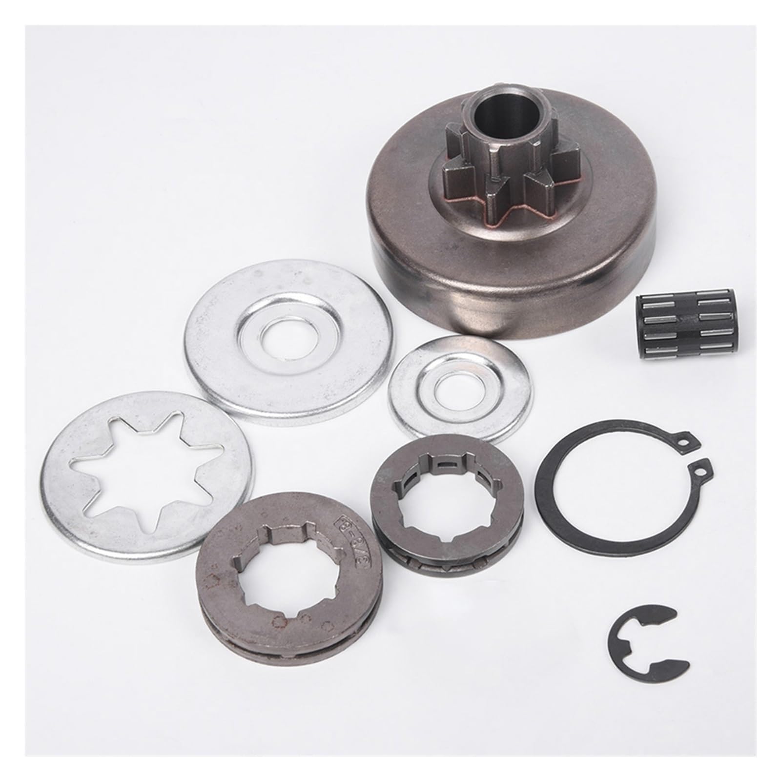 Accesorios Kit de Embrague Set 9 Uds Motosierra for Stihl 038 MS380 MS381 Parte Exterior de jardín llanta de piñón de Repuesto