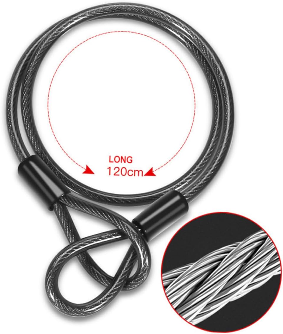 Theft U Shaped Chain Lock for Bikes and Motorcycles High Strength Thickened Steel Cable with Double Sided Lock Core Long Locking Design for Mountain Electric Bicycles in Black