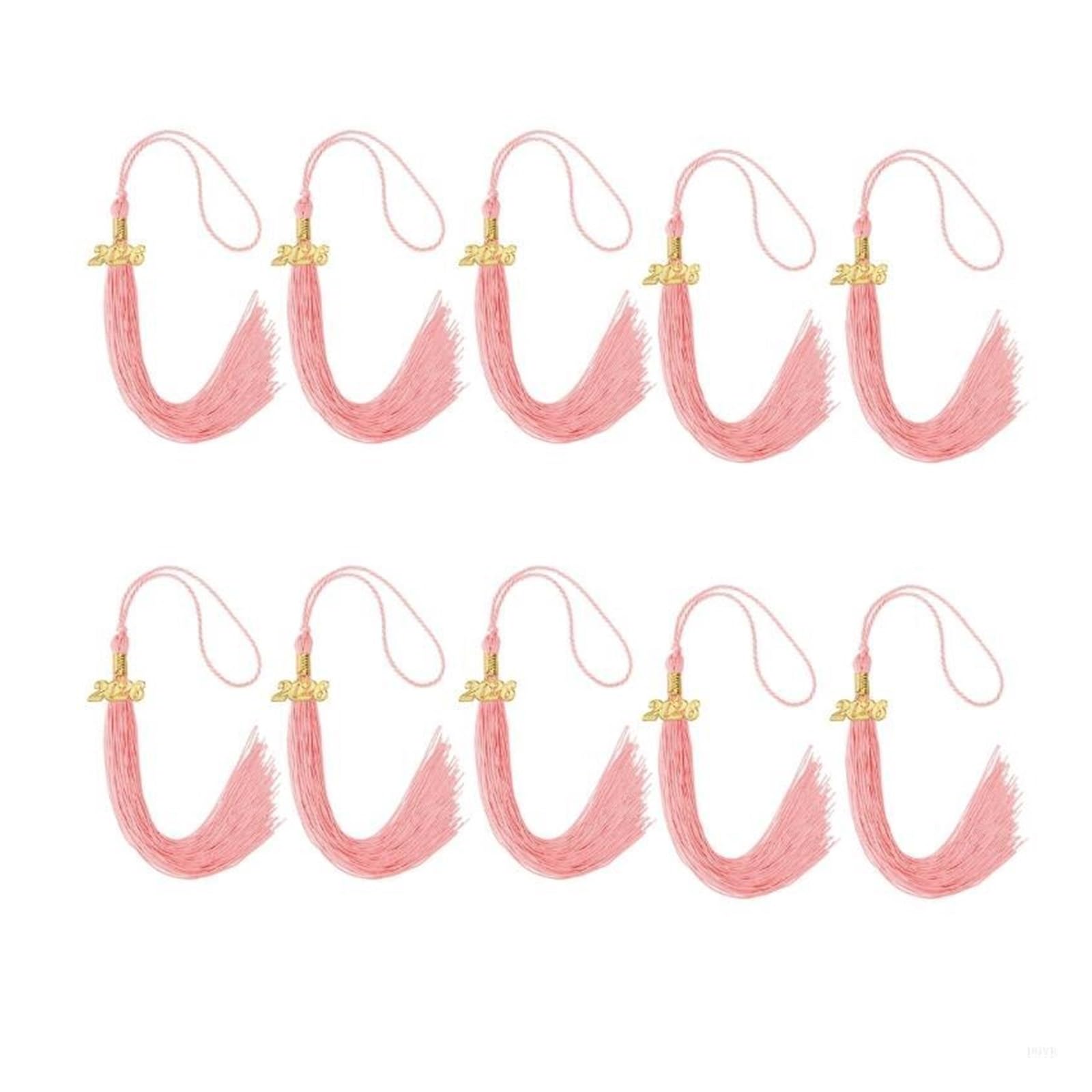 Tassel Graduation 10Pcs 2026 Graduation Tassels With Year Charm Class Of Hat Decoration For Bachelor Gown Caps for Graduate Ceremonies and Memorials(Pink)