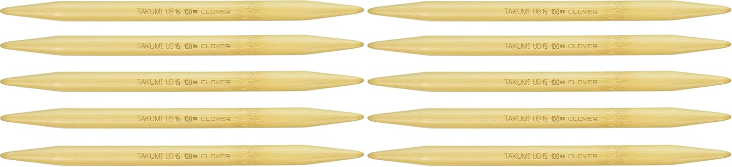 Clover Takumi 7-Inch Double Point, Size 15 (Pack of 2)