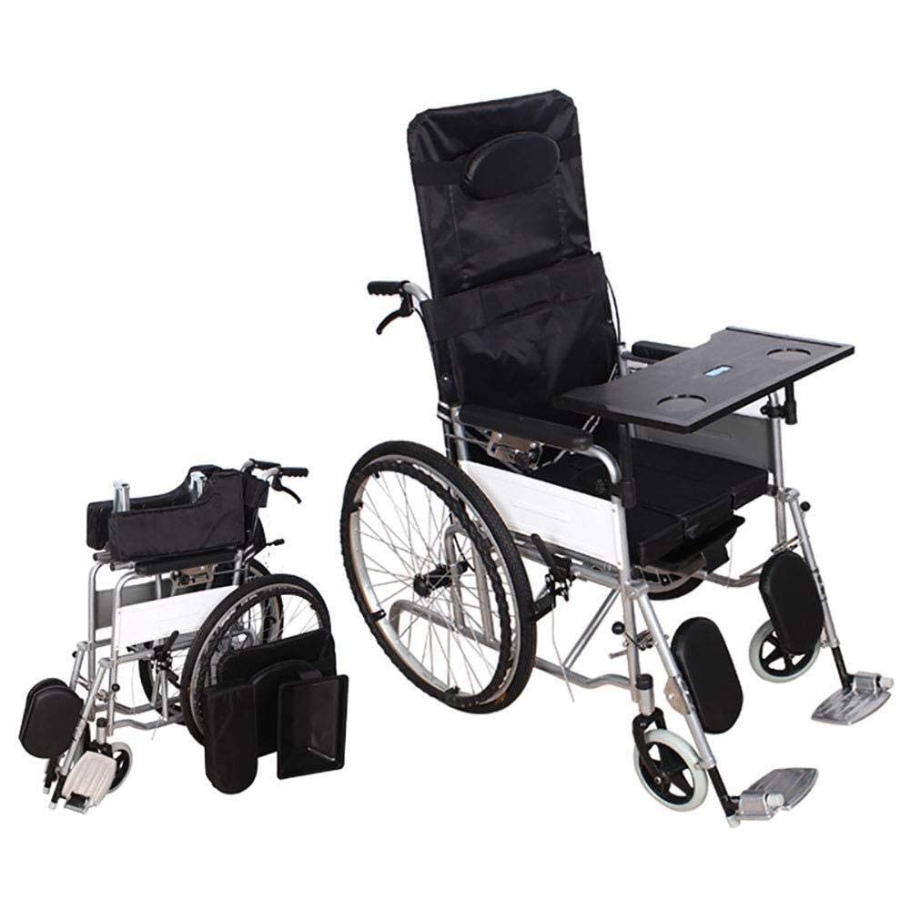 Sillas de Ruedas Respaldo para Silla de Ruedas Silla de Ruedas portátil Plegable Silla de Ruedas para Personas Mayores Tumbonas Plegables para Personas con Movilidad Limitada