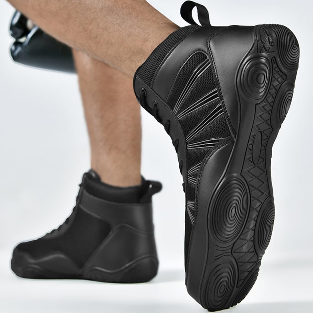 BoxenSchuhe Herren High Top Ringerschuhe rutschfeste Kampfsportschuhe Atmungsaktiv Professionelle Training Boxen Stiefel Unisex