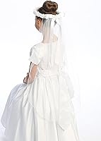 Vista 3 de Velos de primera comunión hechos en Estados Unidos para niñas, velo de la primera comunión para niñas 7-16 Velo Primera Comunión velo blanco