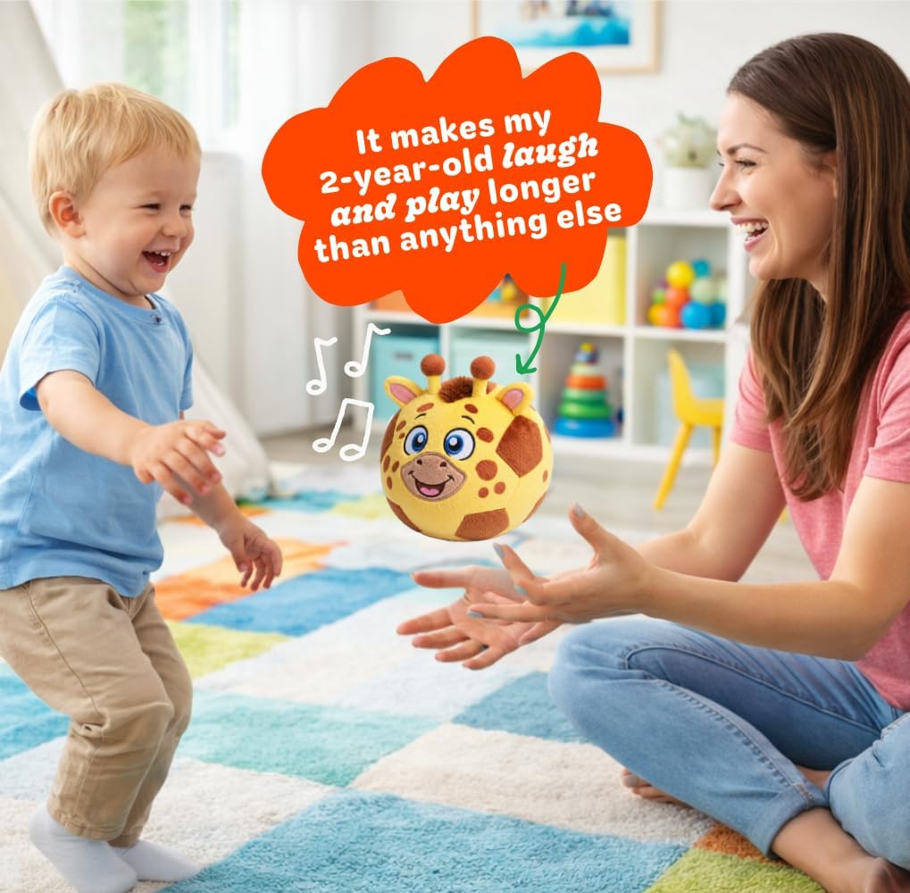 Move2Play, Hilariously Interactive Toy with Music & Sound Effects for Boy & Girl | Ball for Toddler & Baby | 6, 12, 18+ Months | 1, 2, 3+ Year Old