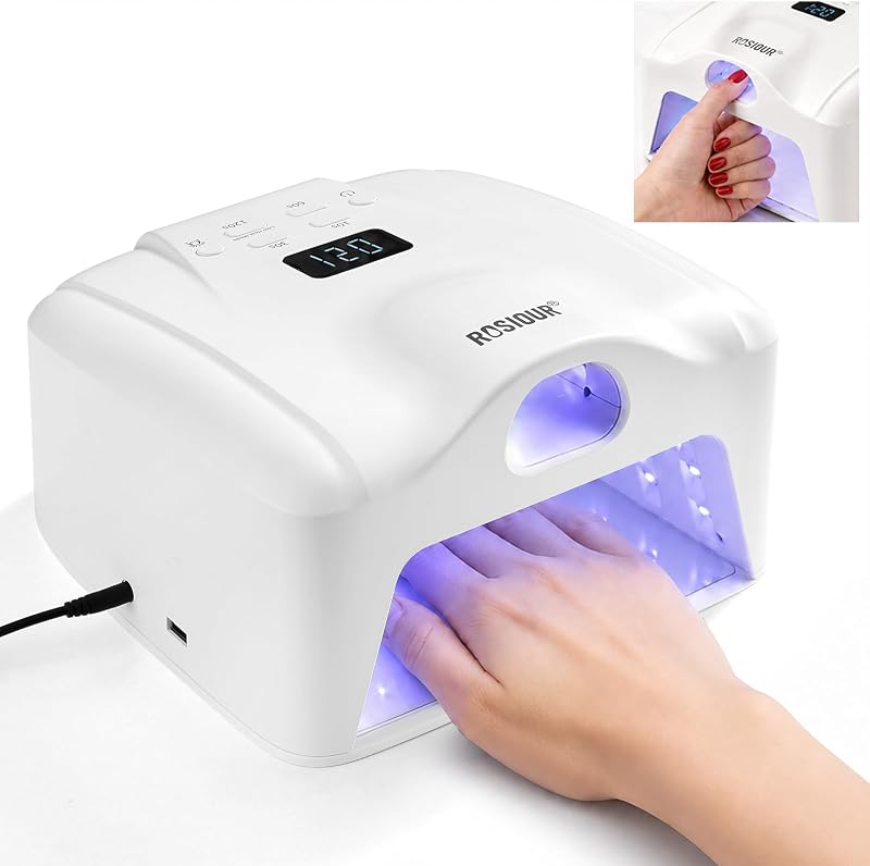 Dual Port UV LED Nail Lamp with Thumb Slot, 72W UV Light for Gel Nails | Professional Gel Polish Finger Lamp, 78 LEDs, Auto Sensor, 4 Timers, LED Display, Salon Home, Non-rechargeable, ComeUV L8