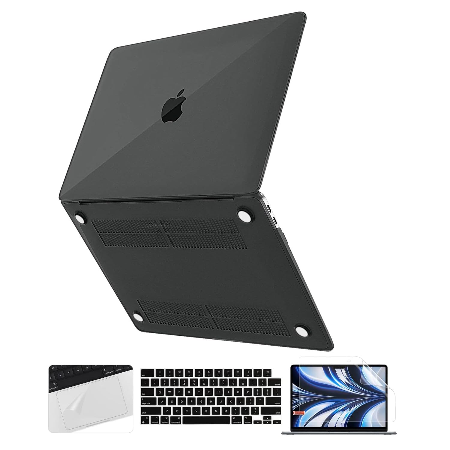OJOS Compatible with MacBook Air 13.6 Inch Case 2022 Release Model A2681 M2 Chip, Plastic Hard Shell Cover with Trackpad Film & Keyboard Cover & Screen Film MacBook Air M2 Accessories, Matte Black (B0BBTR7MDG) Amazon Price History, Amazon Price Tracker