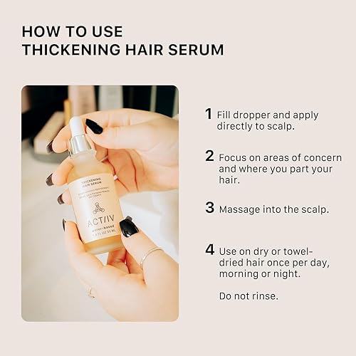 Miniatura 4 de ACTIIV Suero espesante para el cabello, a base de agua, apoya la apariencia de cabello más grueso y de aspecto más completo, fórmula ligera a base