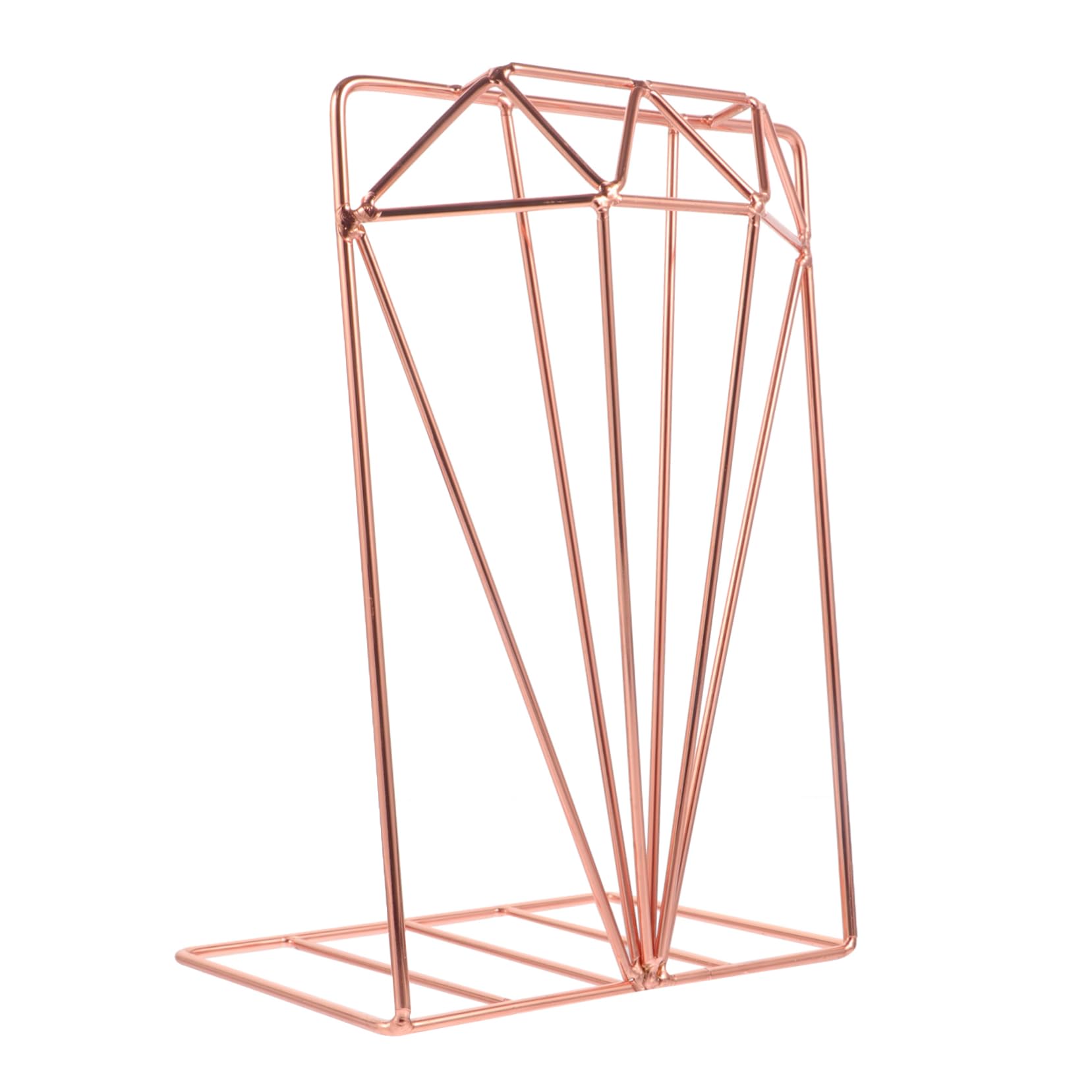 Elegant Hollow-Out Rose Metal Bookends - Decorative Book Holder For Shelves, Office, Or Home