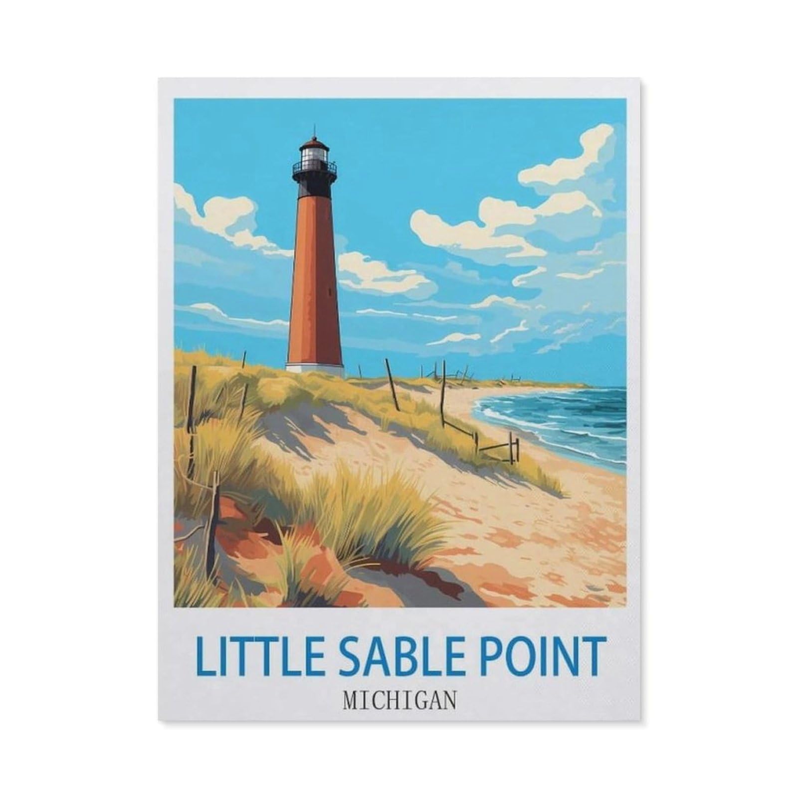 Little Sable Point Michigan，Vintage Tin Signs Funny Metel Decorative Signs - Retro Wall Decor Home Wall Signs(15x30cm）6x12 inch-EE68