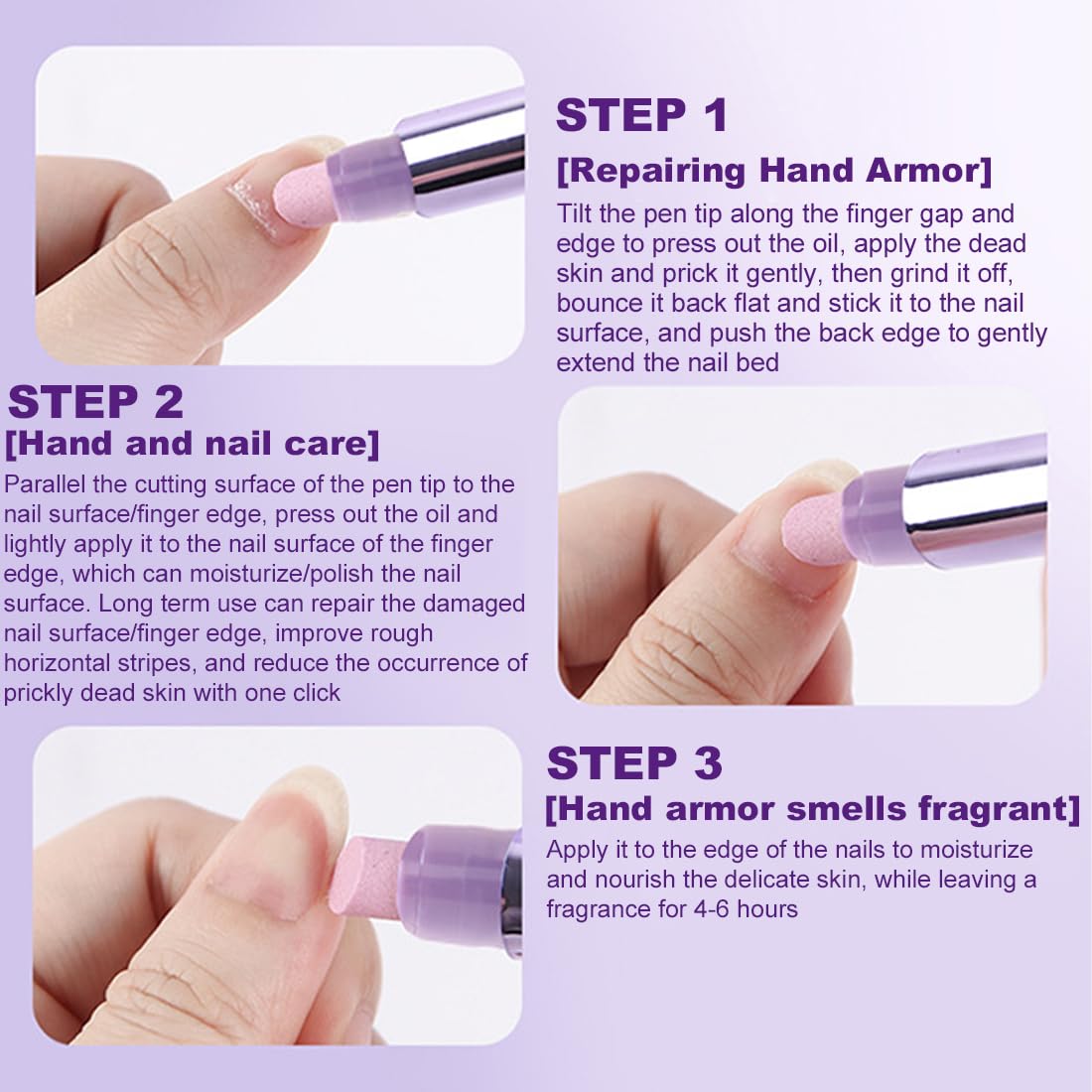 2 Pezzi Penna Olio per Cuticole Unghie, Strumento 3 in 1 per Rimuovere, Idratare e Rinforzare Cuticole, Ripara Unghie Secche e Screpolate, Per una Cura Completa delle Unghie