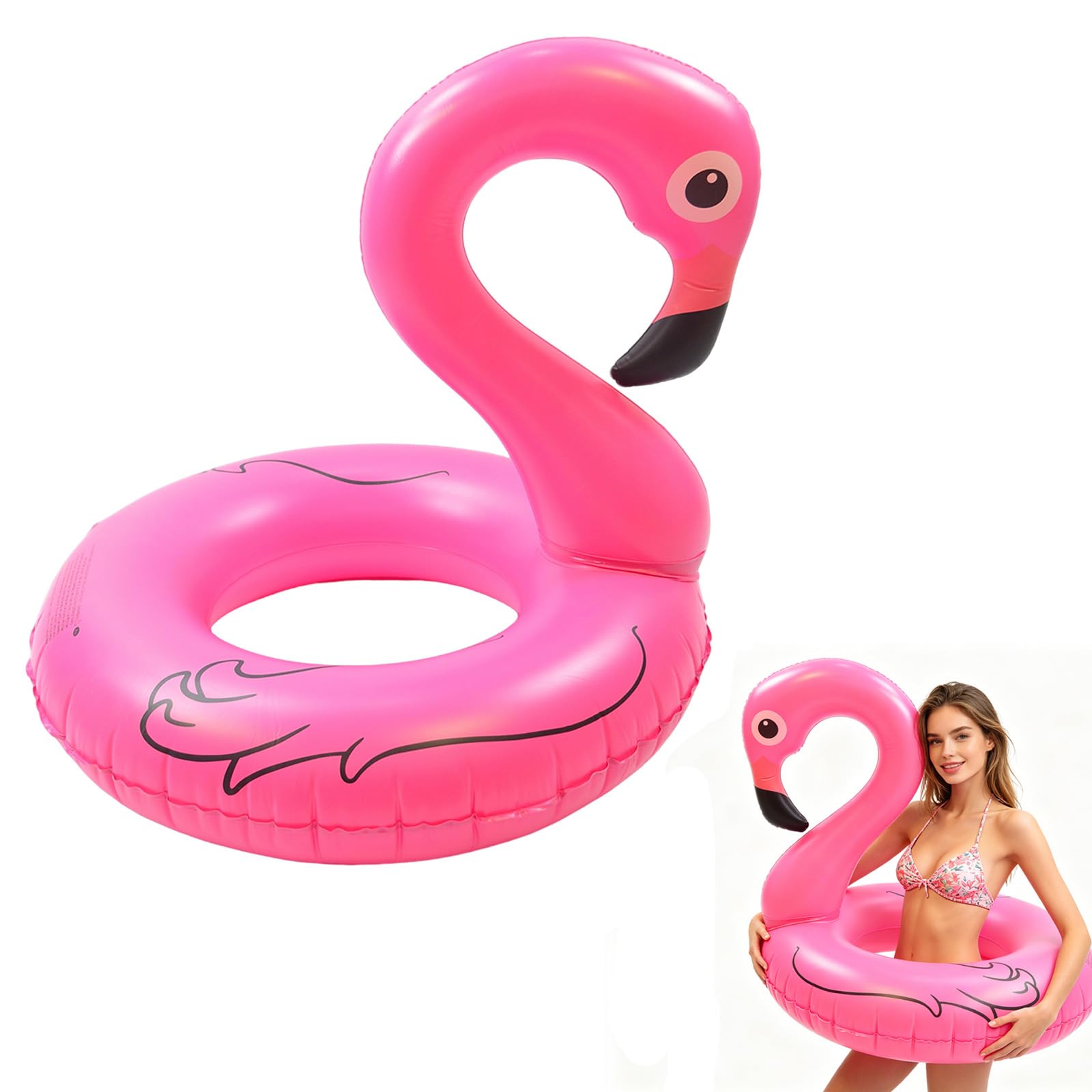 Swimming Ring Inflatable Rubber Rings for Girls Adults,90 Hot Pink Flamingo Inflatable Pool Ring Floaties Swim Rings Water Float Inflatables Pool Floats for Women Beach Summer Water Party 14+