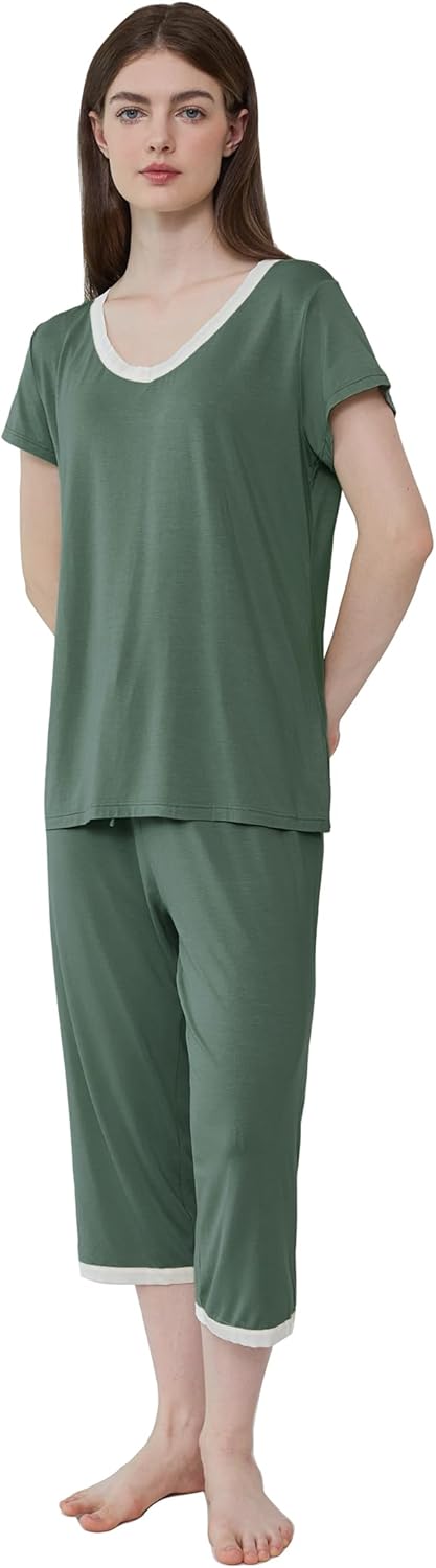 Joyaria Cooling Pajamas Bamboo Viscose Lightweight PJs Set Women Wicking Sleepwear for Night Sweat S-XXL - Image 2