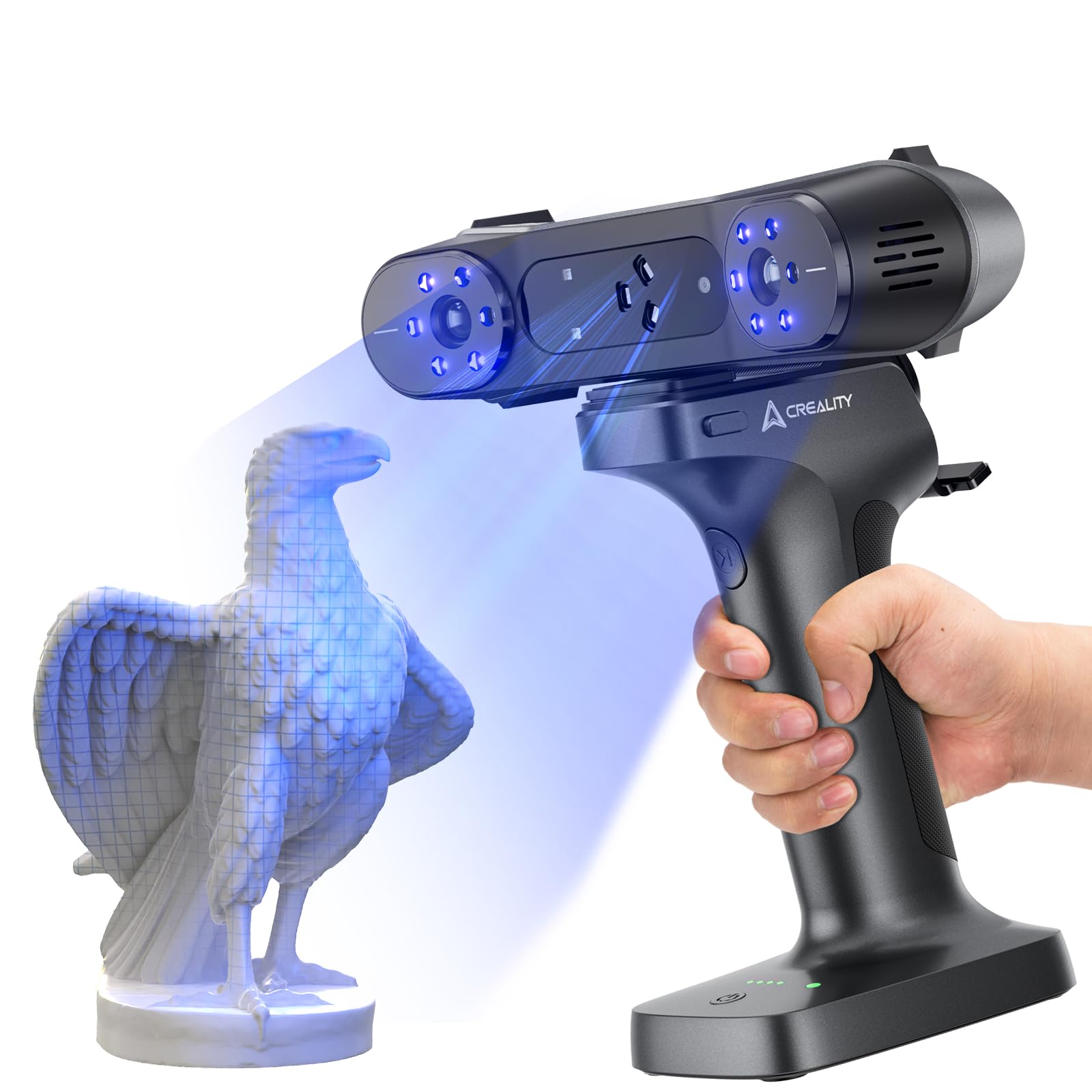 Creality RaptorX 3D Scanner, Wireless Hybrid Blue Laser & NIR Scanner for 3D Printing, Industrial Scanner with 0.02mm+0.06mm/m Volume Accuracy, Fast