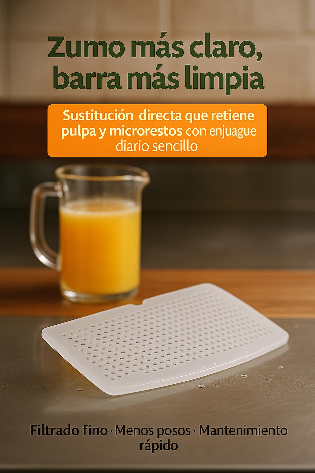 Filtro Cubeta Ver Ess S3300140 00 Exprimidor Compatible Essential Basic Auto Versatile Pro SelfService 100 Filtra Pulpa Mejora Calidad Zumo Hostelería Recambio Técnico Original