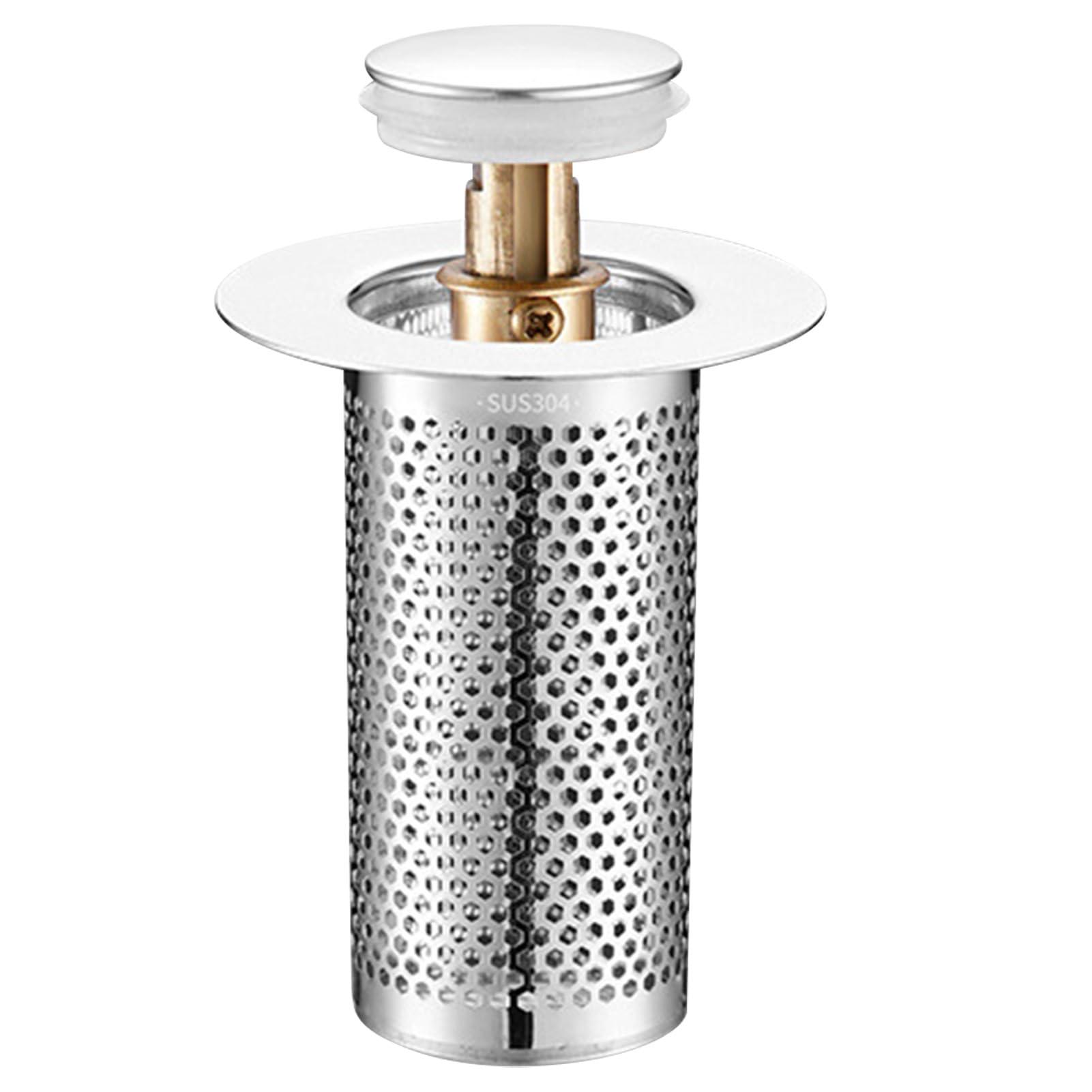 2 Tappi Lavandino Con Filtro Anti-Ostruzione - Universali 32-42mm, Acciaio