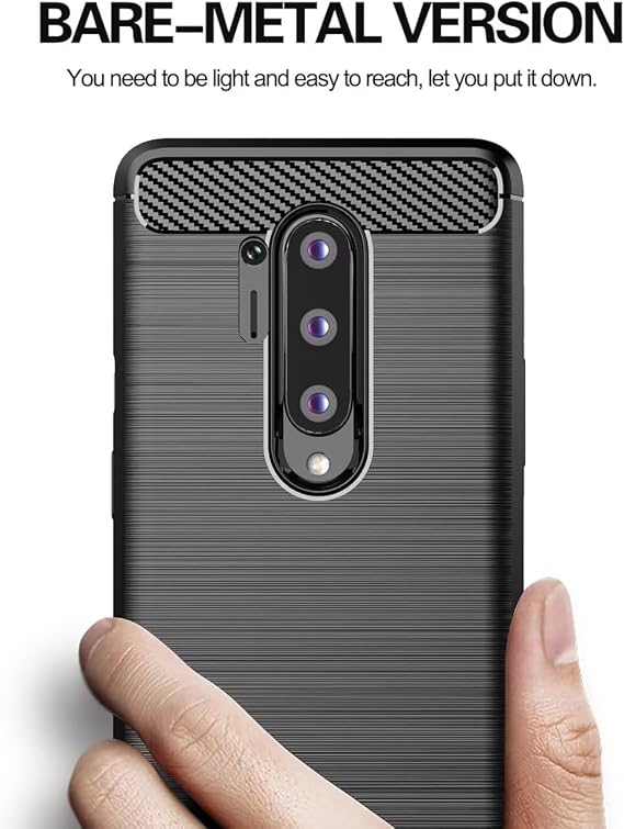Case for OnePlus 8 Pro Case IN2023 IN2020 Case, Ultra Slim Phone Cover with Shock-Absorption TPU Rubber Protective Cases for OnePlus 8 Pro Black