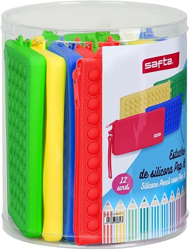 Trousse d'écolier Safta Pop It Plat Multicouleur Lot (12 Pièces)