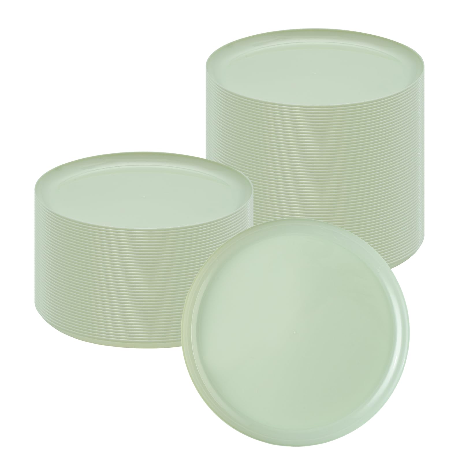 Moderna 10.6 Inch Premium Disposable Plates, 40 Round Plastic Plates For Parties - Durable, Heavy-duty, Mint Green Plastic Dinner Plates, For Warm And Cold Foods, Ideal For Cafes - Restaurantware