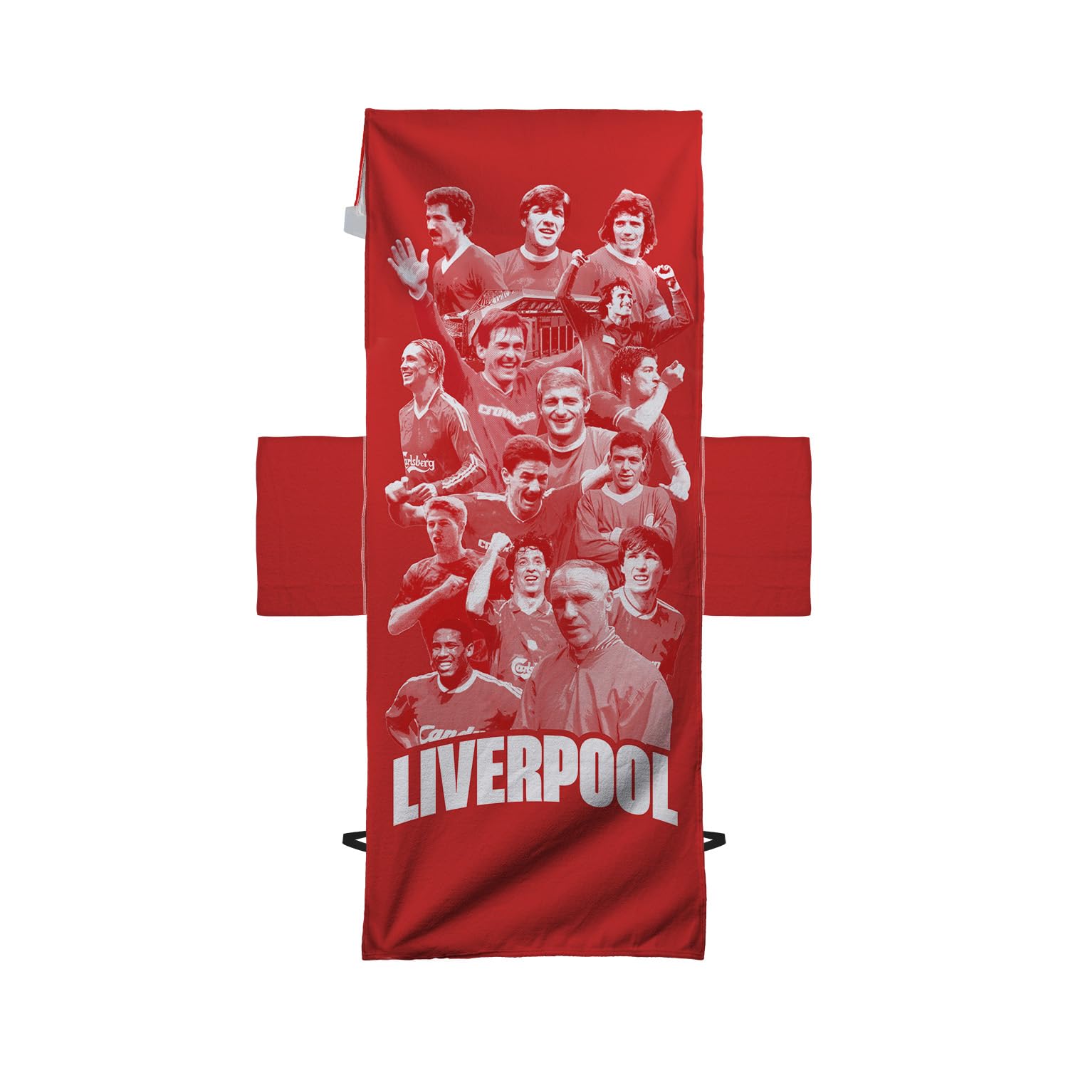 British Made Gifts Multicoloured Liverpool - Player Montage - Football - Full Length Sun Lounger Towel With Pockets - Sunbed
