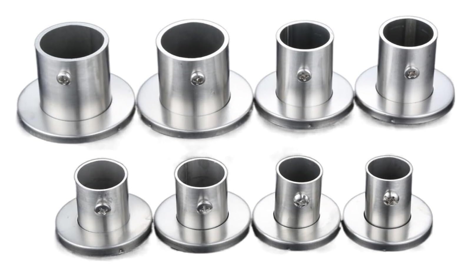 UDPOIUYT Wardrobe Rail End Sockets Round, 2 Pcs Balcony Wardrobe Closet Rod Flange Bracket Holder For 19mm-32mm Pipes(22mm)