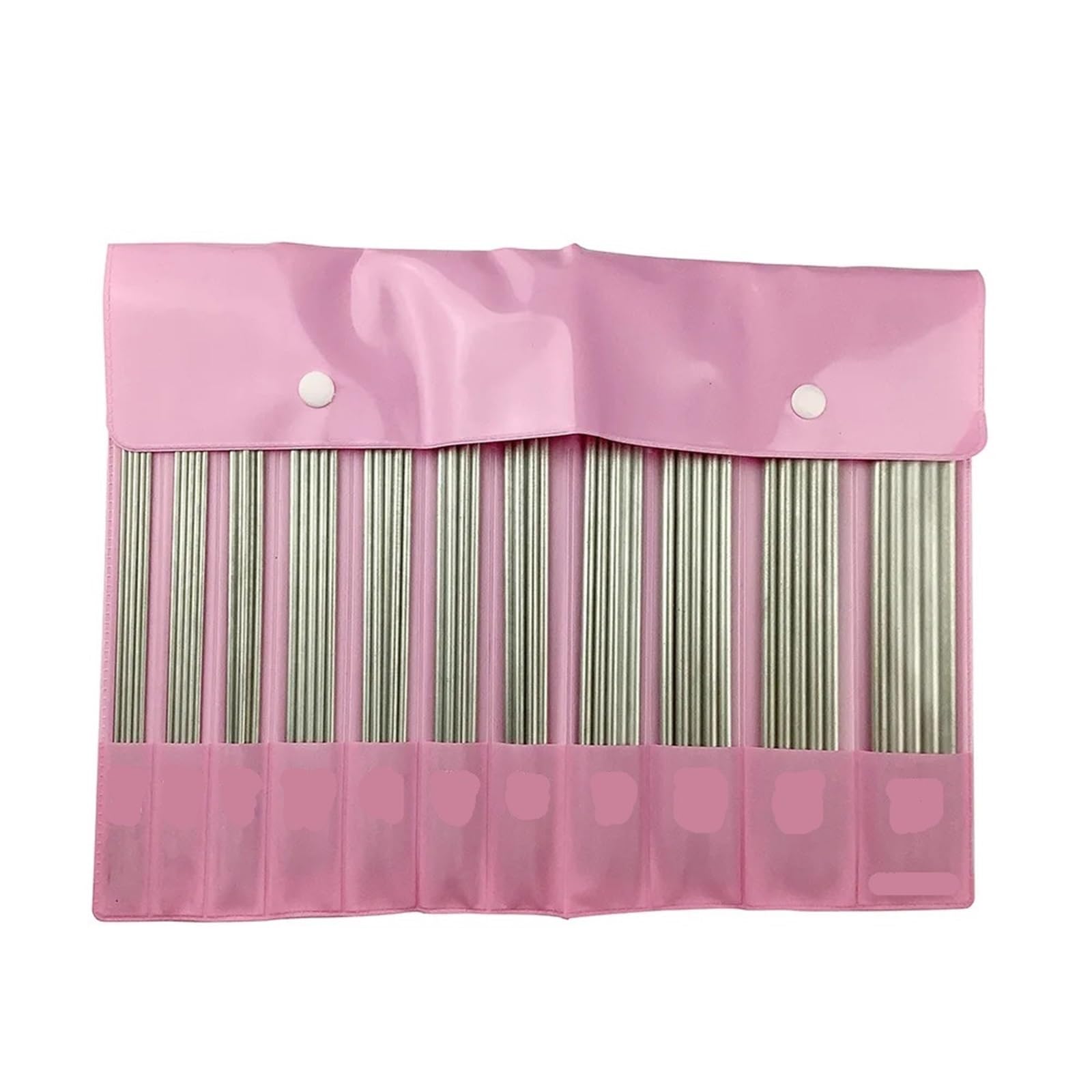 Knitting Needles 55PCS Sweater Needle Double Pointed Knitting Needles 7.87inch Stainless Set Kit 2.5-6.0mm(Silver)