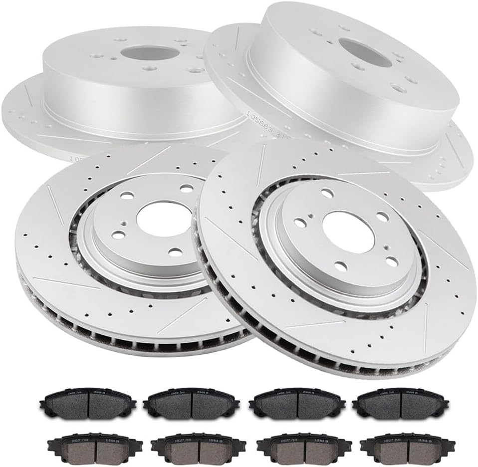 Disc Brake Kits - Front 12.91" Rear 12.17" Brake Rotors and Pads Kits Compatible For Lexus RX350 2010-2015,For Toyota For Highlander 2014-2018,For Toyota For Sienna 2011-2017