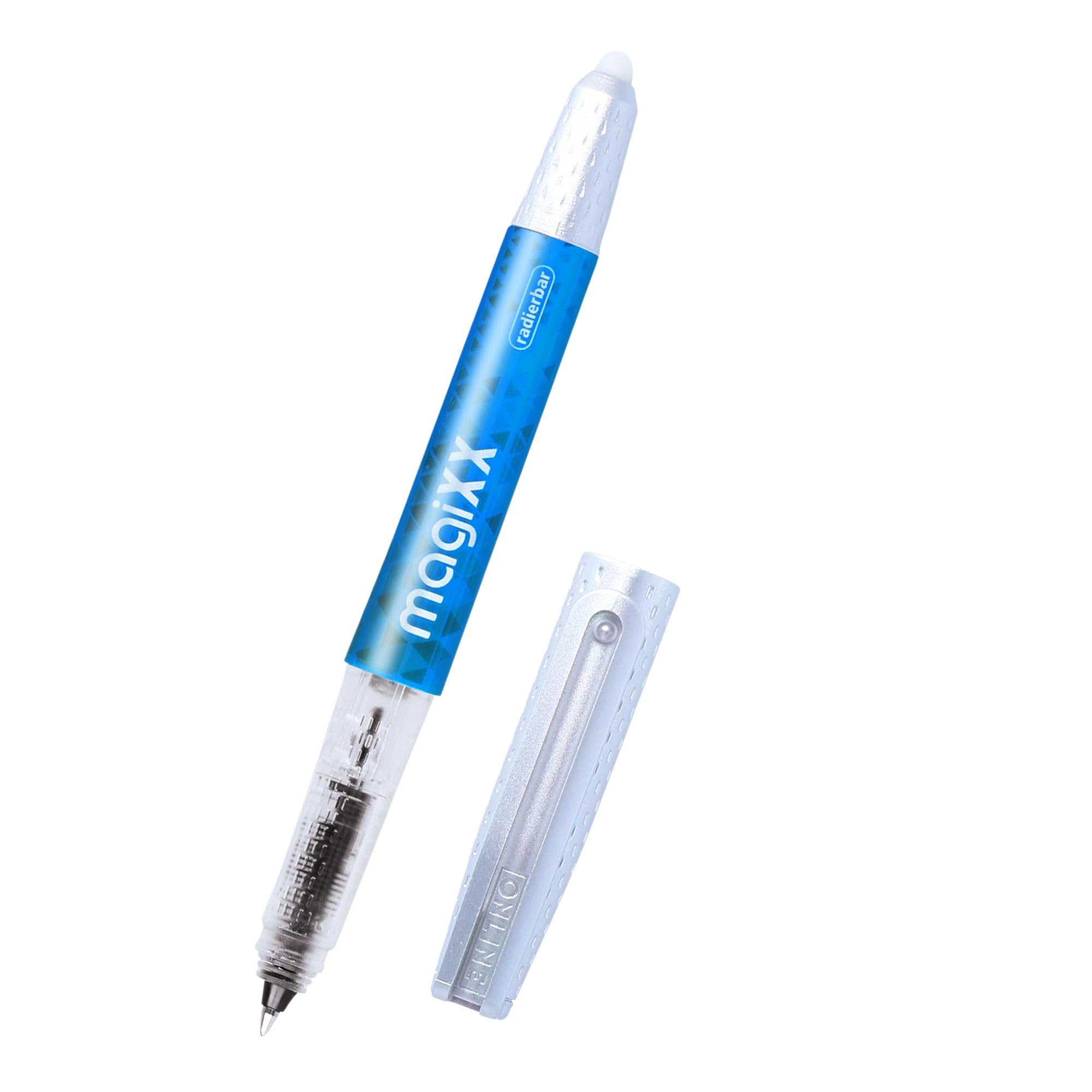Online magiXX Erasable Rollerball Pen Blue with Ink Cartridge I Rollerball Pen with 0.7 mm Line Width I Includes 1 x Cartridge Blue I Erasable Pen for School, University and Office