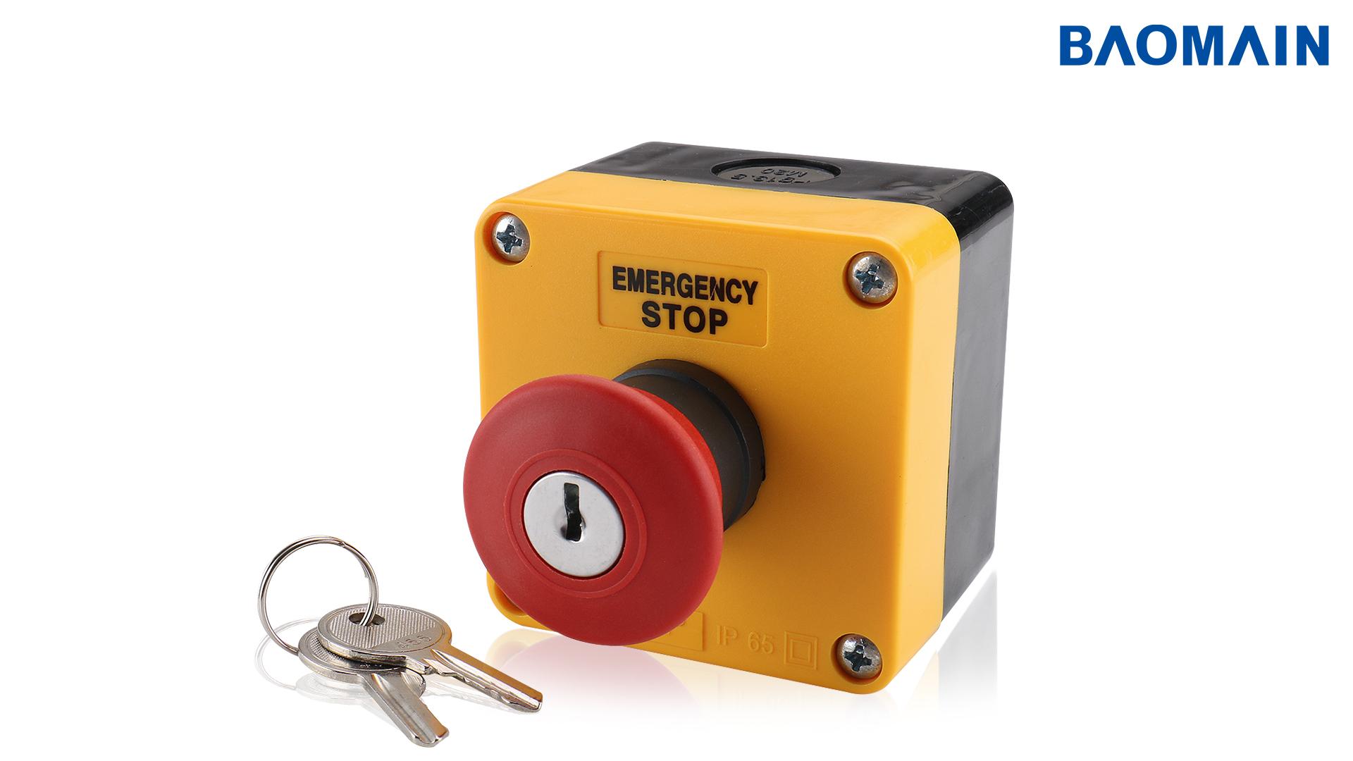 舞台レーザー機器用、緊急停止スイッチボックス鍵付き(E-Stop Box)試作品 Amazon.com: Baomain 660V Red Sign Emergency Stop Push Button