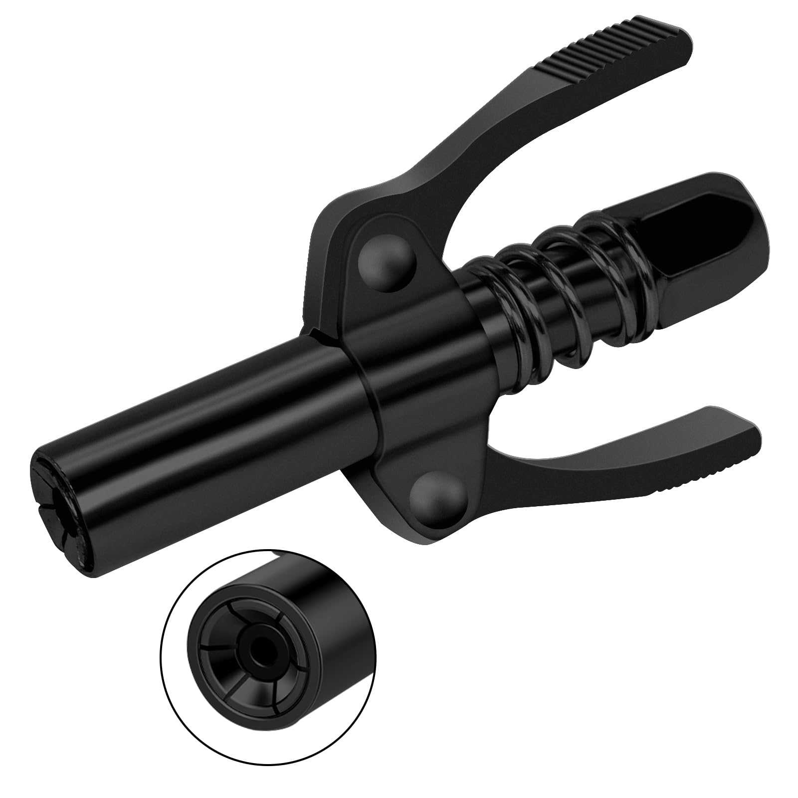 Bcautay Fettpresse Mundstück, Kupplung für fettpresse,10000 PSI Doppelgriff G Coupler für Fettpresse Verriegelungszange Fettpresse Kupplung Passend für Standard M6/M8/M10/M12/M14 (Schwarz)