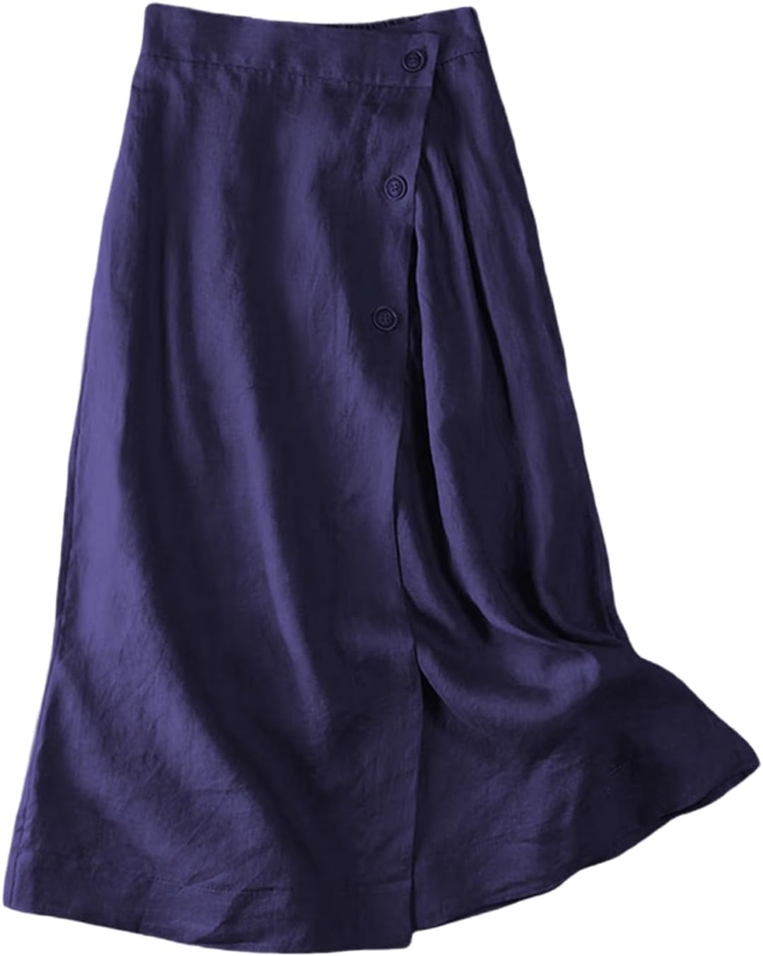 Women’s Skirts Trendy Summer Casual Loose Elastic Waist Solid Sun Flowy A-Line Long Maxi Linen Skirt 2025, M-2XL